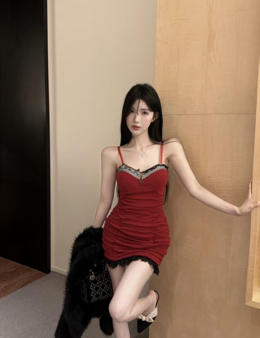 Slim package hip T-back sling sexy dress for women