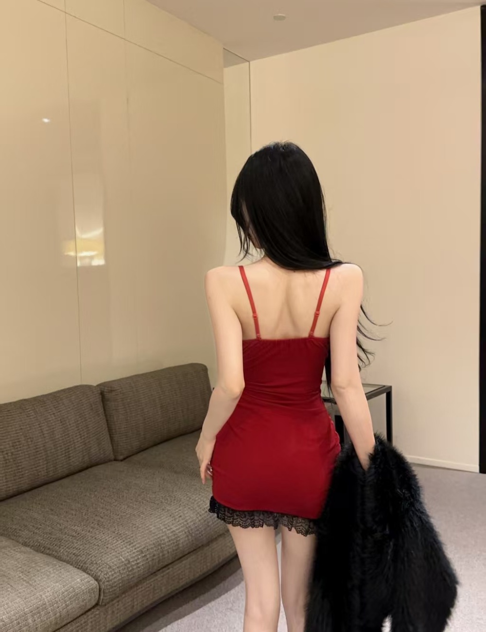 Slim package hip T-back sling sexy dress for women