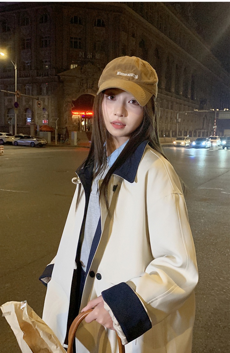 Plus cotton splice windbreaker long cotton coat