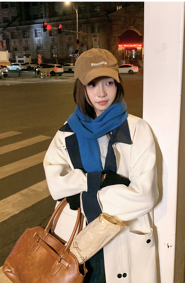 Plus cotton splice windbreaker long cotton coat