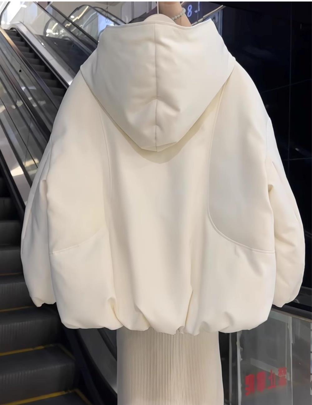 Winter hooded cold coat loose pure retro cotton coat for women