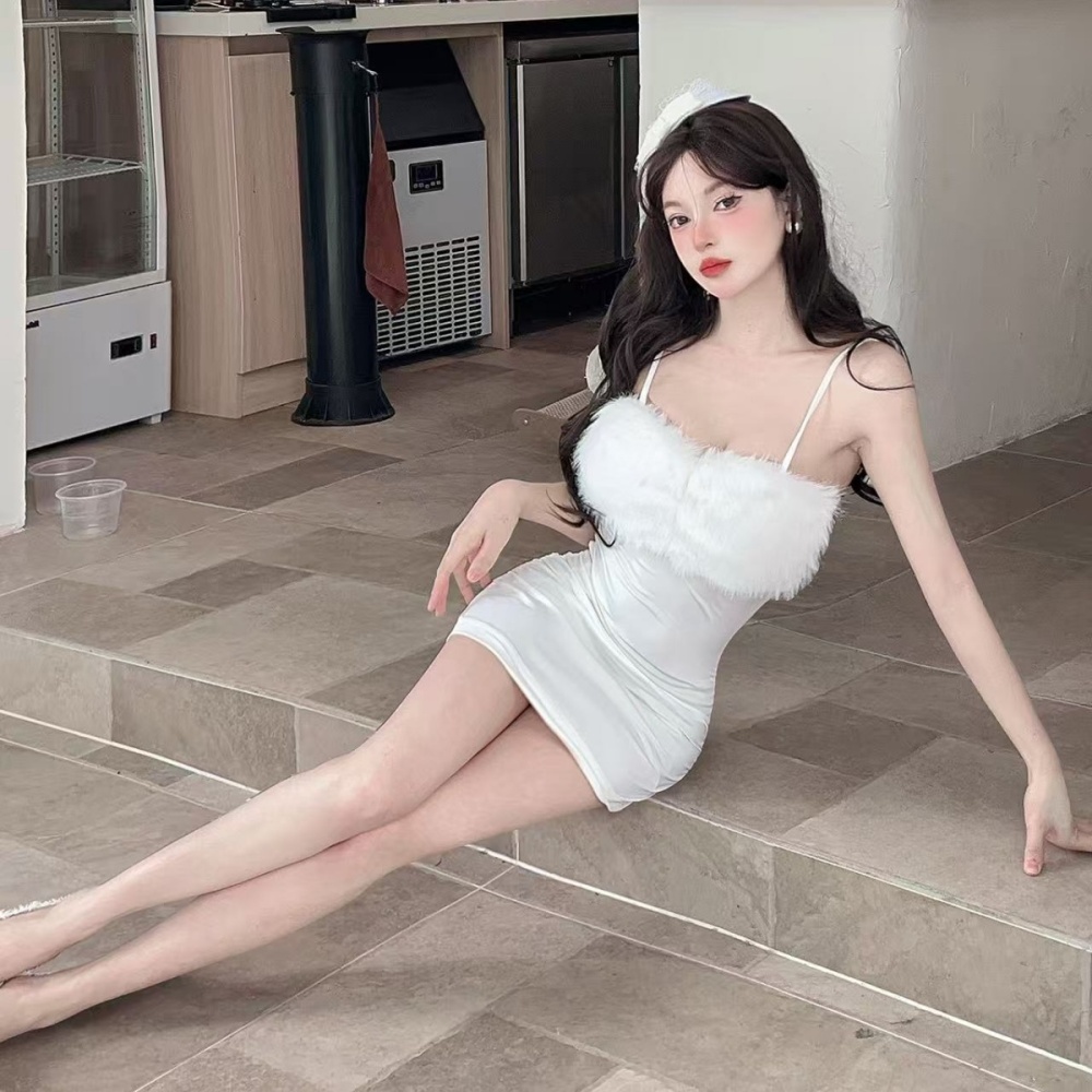 Short bottoming splice sling elmo package hip dress