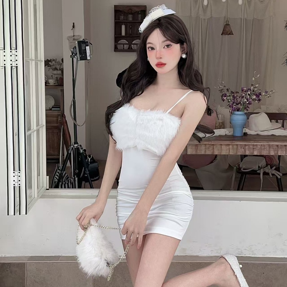 Short bottoming splice sling elmo package hip dress