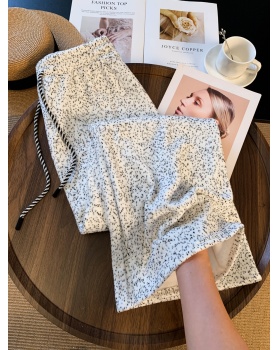 Thermal knitted wide leg pants drape pants for women