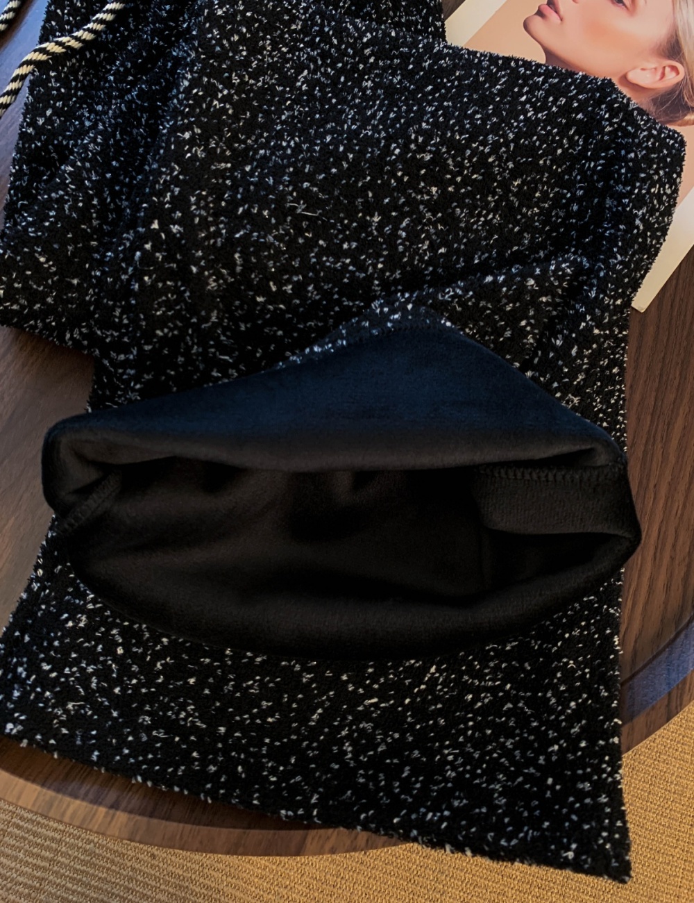 Thermal knitted wide leg pants drape pants for women