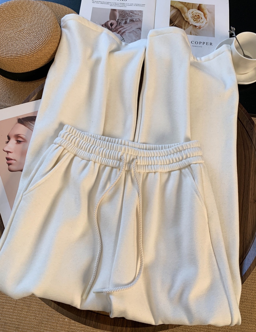 Casual loose wide leg straight thick sweatpants