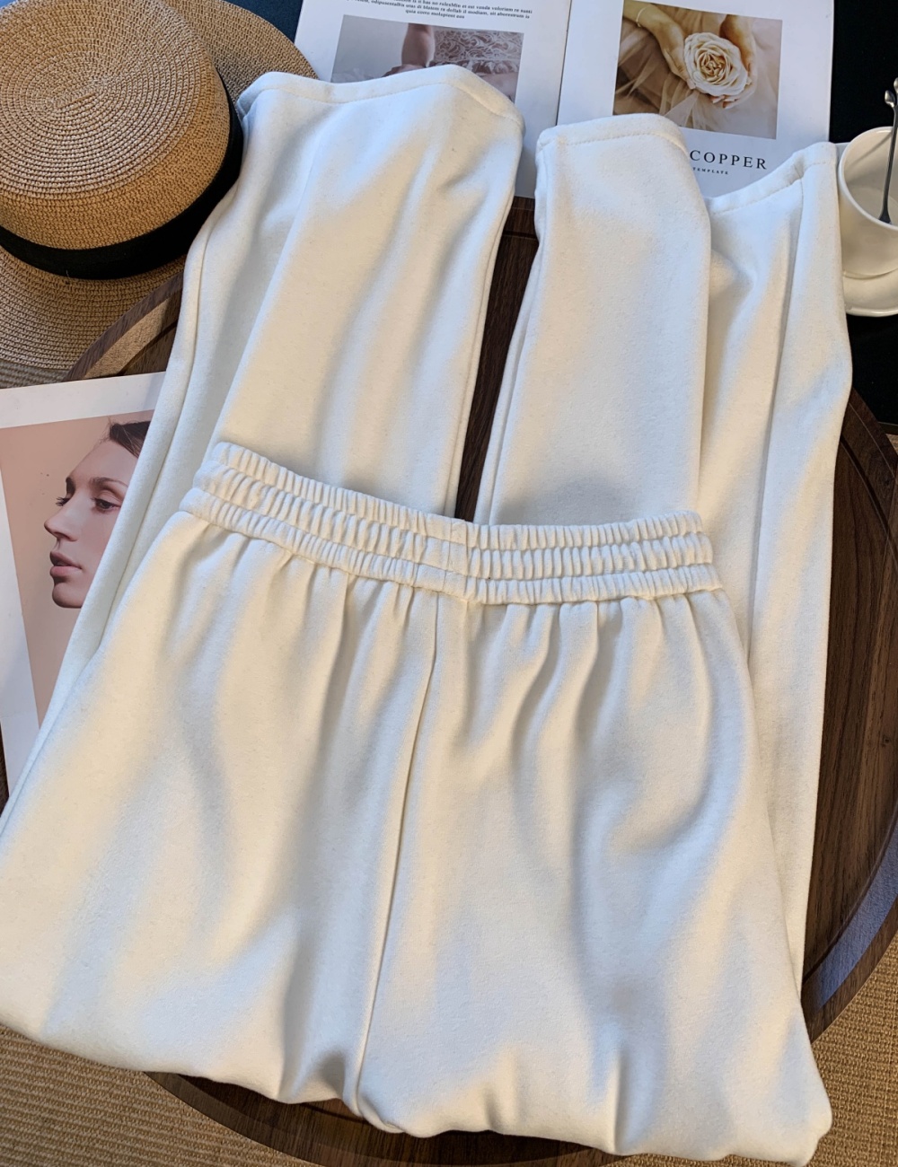 Casual loose wide leg straight thick sweatpants