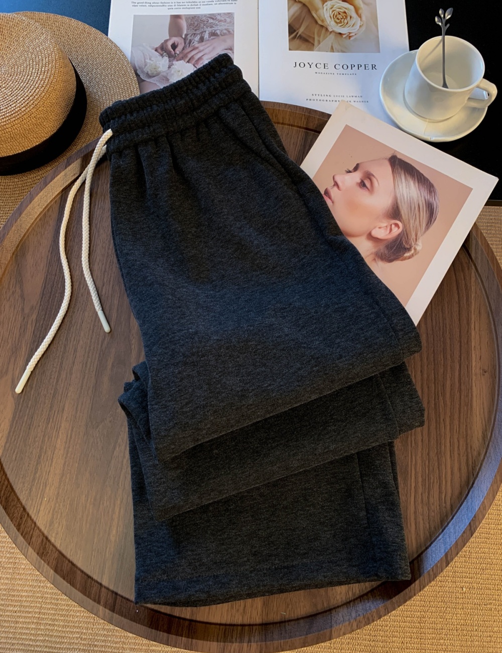 Casual loose wide leg straight thick sweatpants