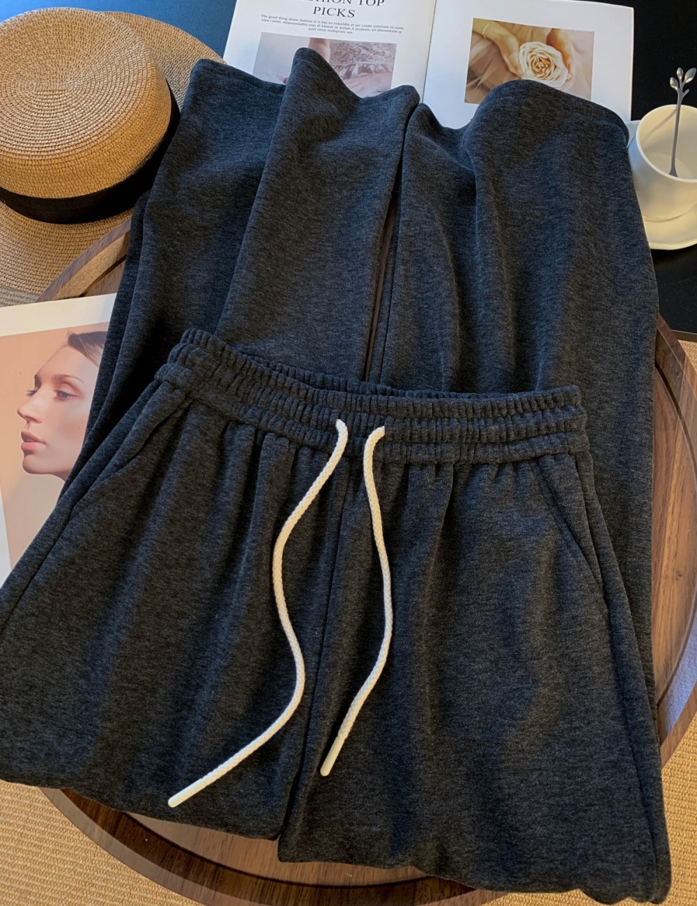 Casual loose wide leg straight thick sweatpants