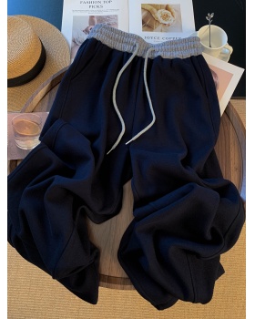 Winter thick straight trousers lamb fur wears outside sweatpants