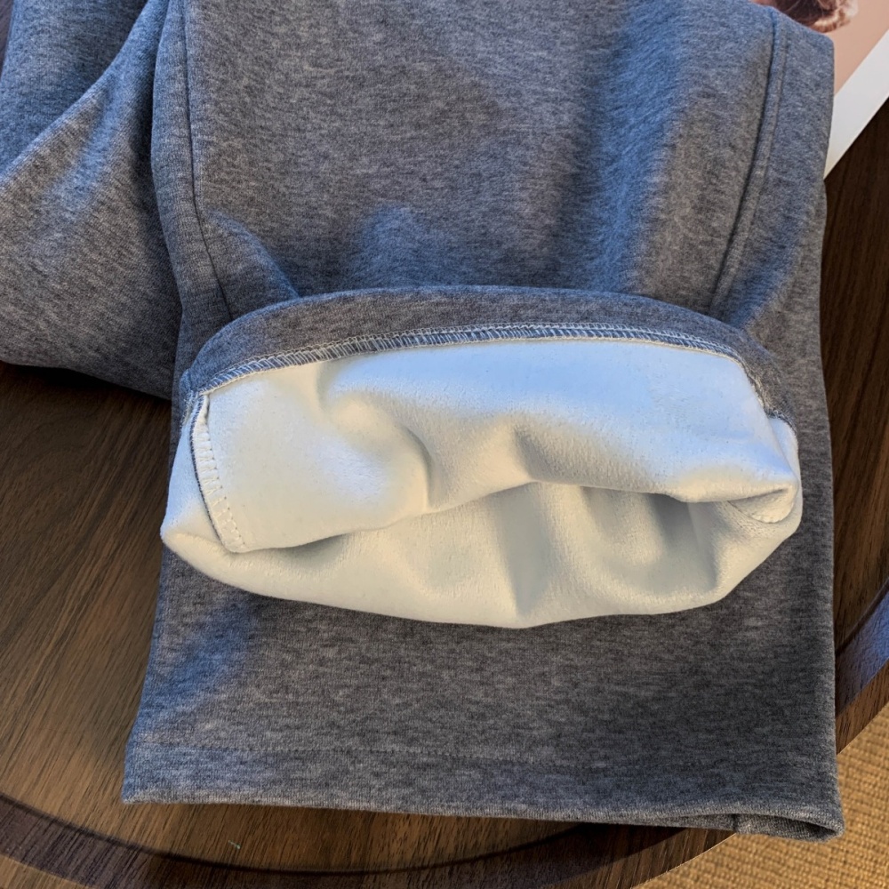 Winter thick straight trousers lamb fur wears outside sweatpants