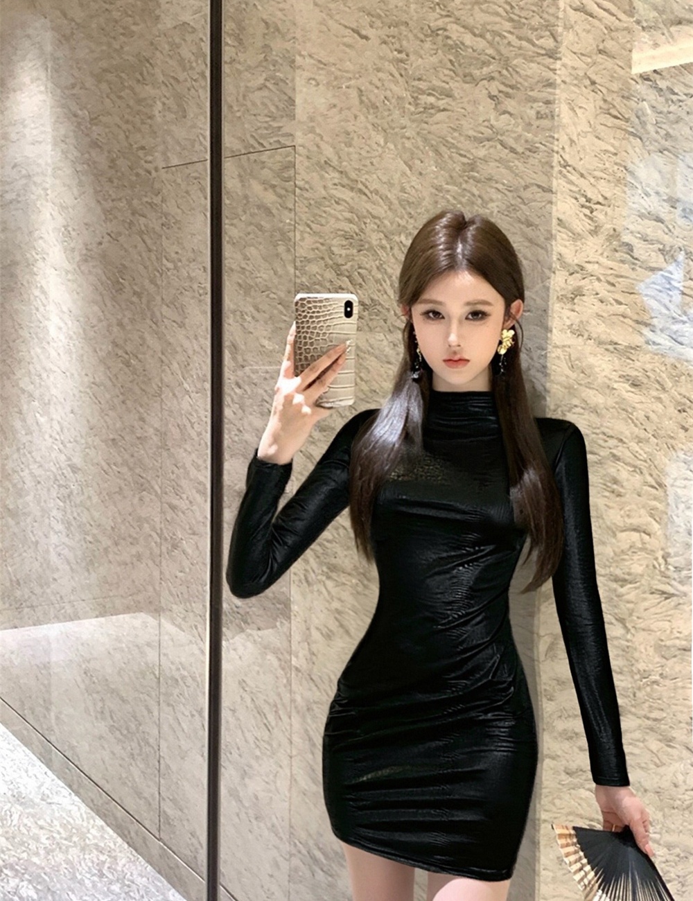 Package hip autumn and winter slim sexy dress