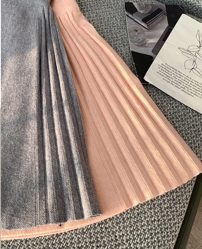 Slim black skirt knitted autumn and winter short skirt for women