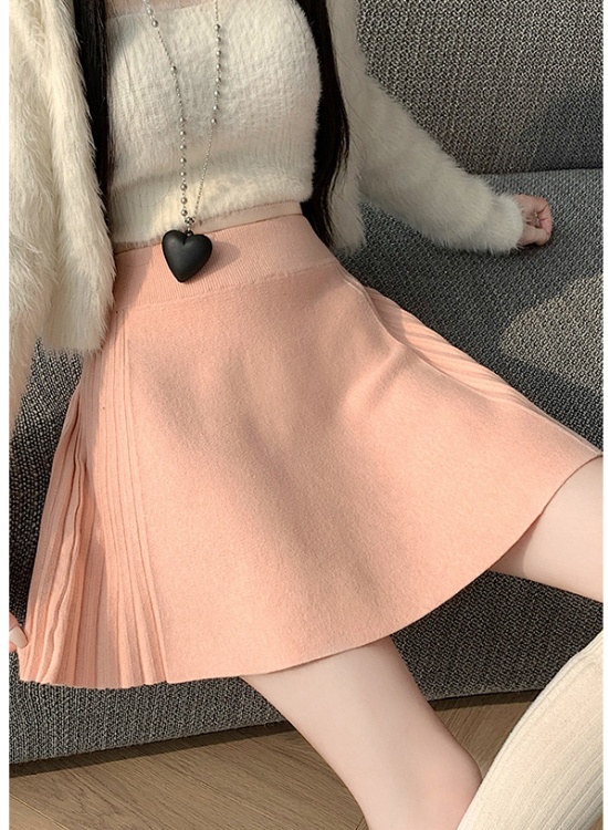 Slim black skirt knitted autumn and winter short skirt for women