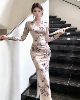 Slim autumn printing dress