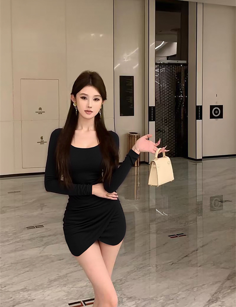 Autumn slim irregular sexy dress
