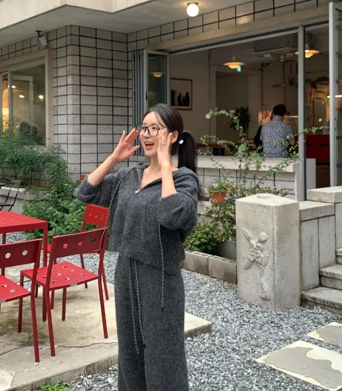 Knitted sweater Casual coat 2pcs set for women