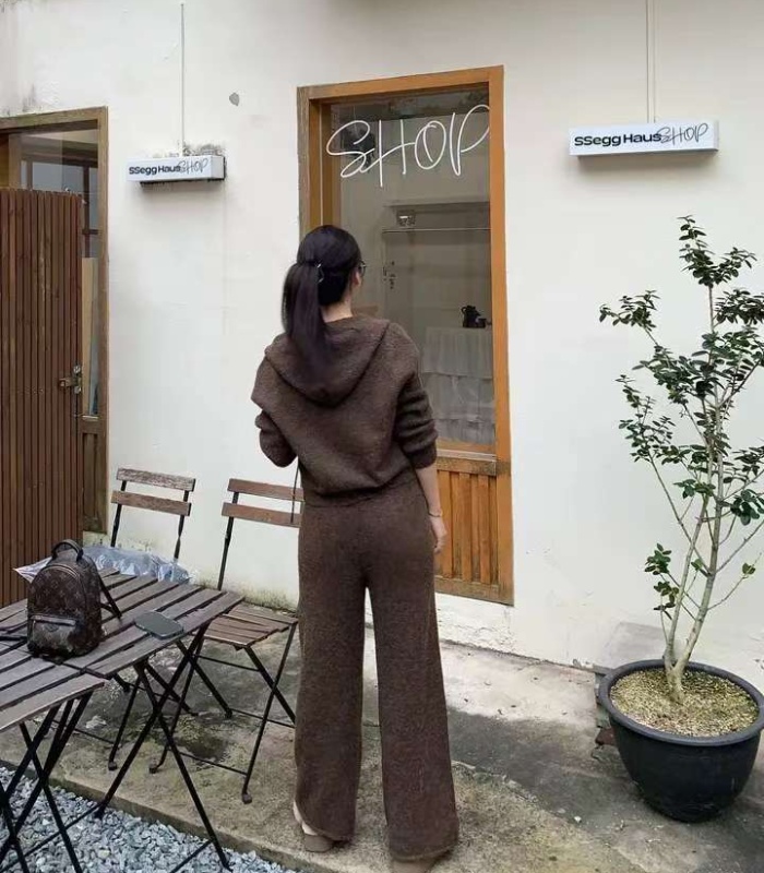 Knitted sweater Casual coat 2pcs set for women