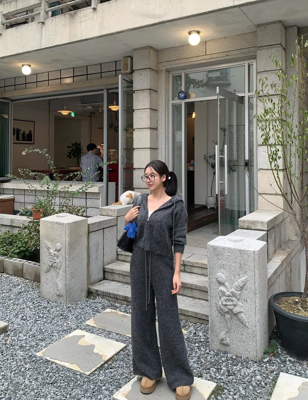 Knitted sweater Casual coat 2pcs set for women