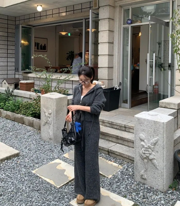 Knitted sweater Casual coat 2pcs set for women