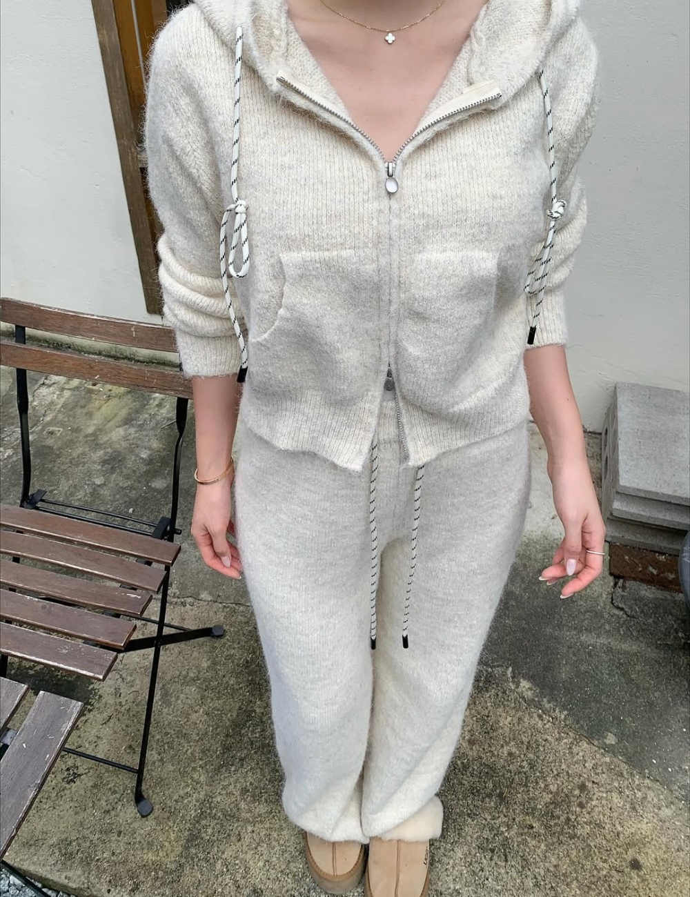 Knitted sweater Casual coat 2pcs set for women