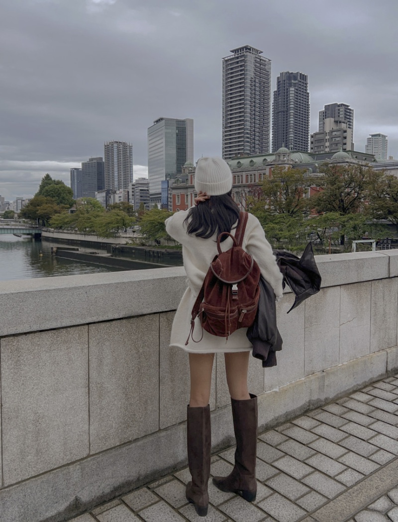 Knitted tender dress lazy temperament short skirt 2pcs set