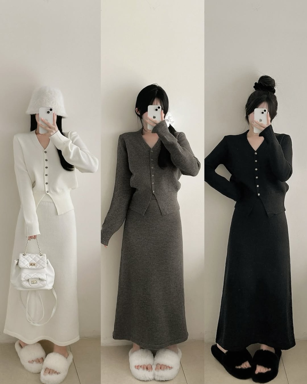 Western style all-match cardigan temperament skirt 2pcs set