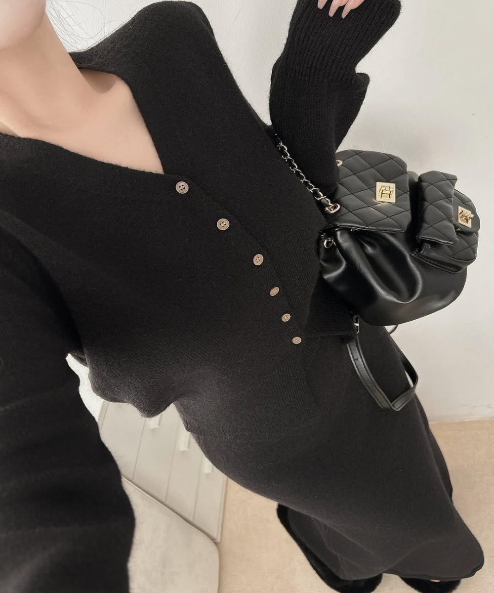 Western style all-match cardigan temperament skirt 2pcs set