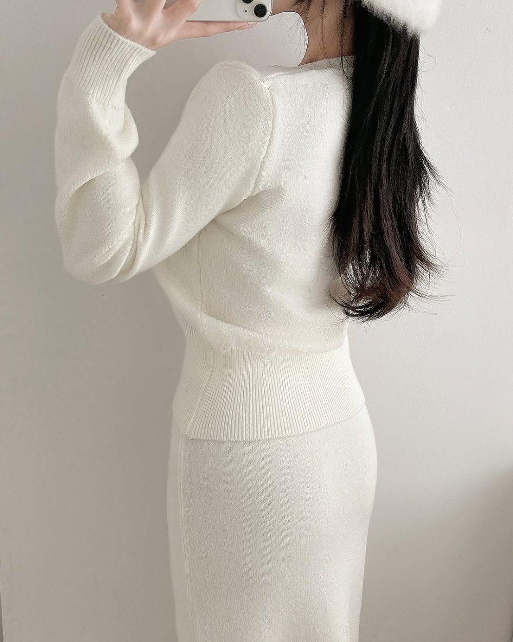 Western style all-match cardigan temperament skirt 2pcs set