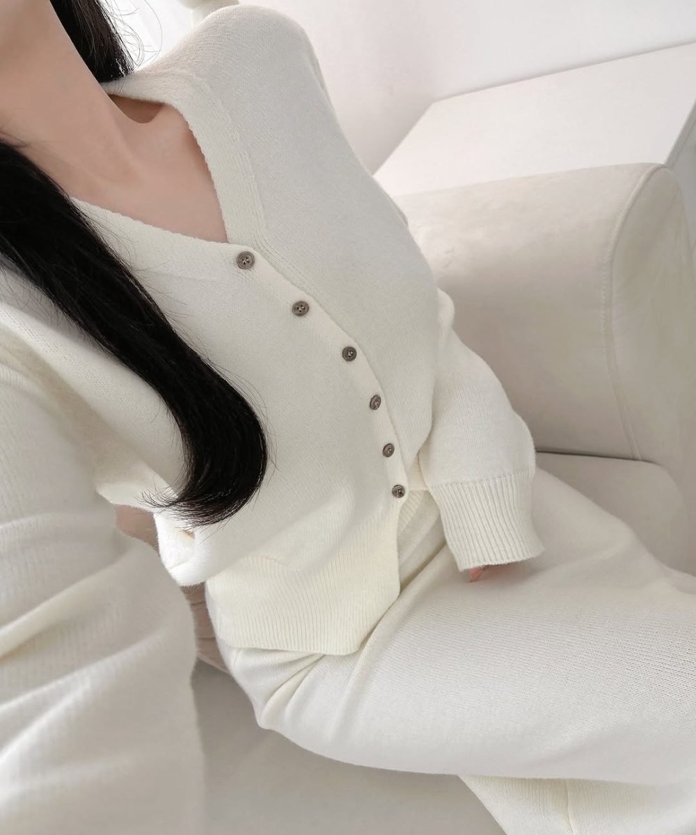 Western style all-match cardigan temperament skirt 2pcs set