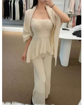 Cover belly big shawl sling wide leg long pants 3pcs set