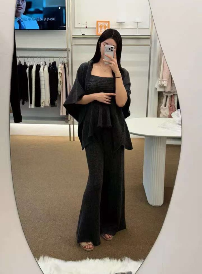 Cover belly big shawl sling wide leg long pants 3pcs set