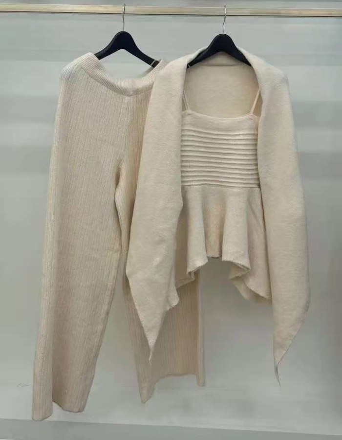 Cover belly big shawl sling wide leg long pants 3pcs set