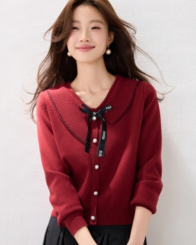Red winter tops Western style fashion sweater