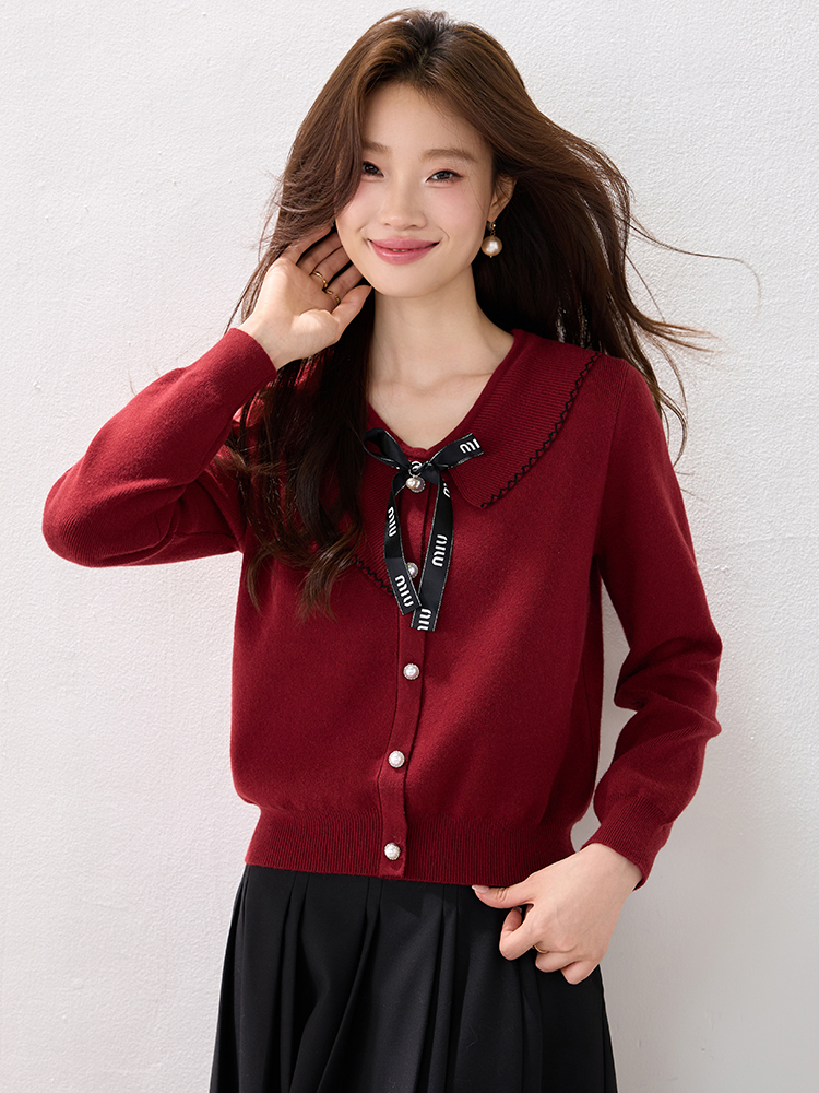 Red winter tops Western style fashion sweater