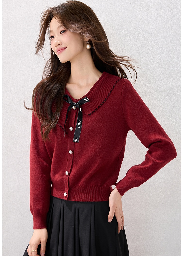 Red winter tops Western style fashion sweater
