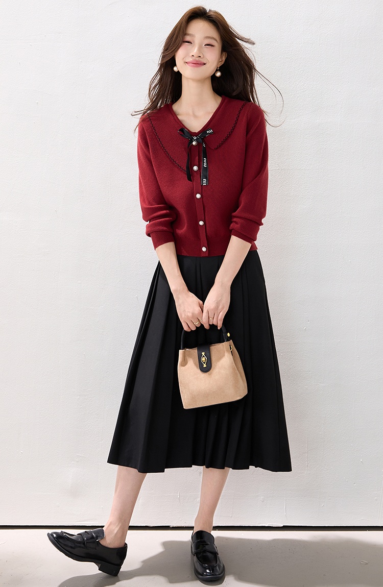 Red winter tops Western style fashion sweater