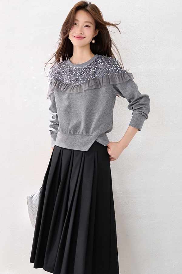 Western style fashion retro tops sequins winter sweet hoodie