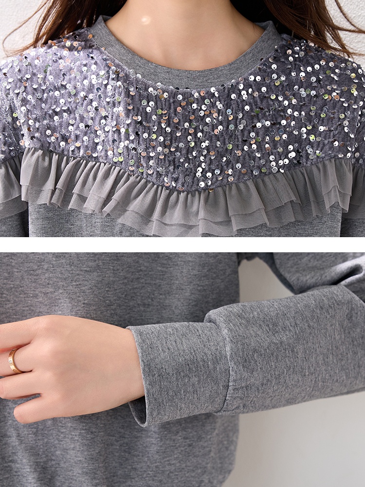 Western style fashion retro tops sequins winter sweet hoodie