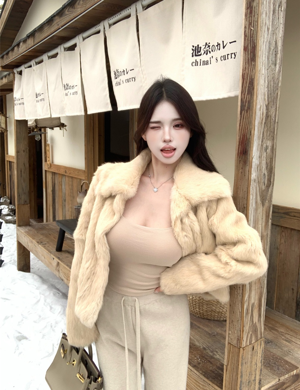 Temperament fur coat jacket for women