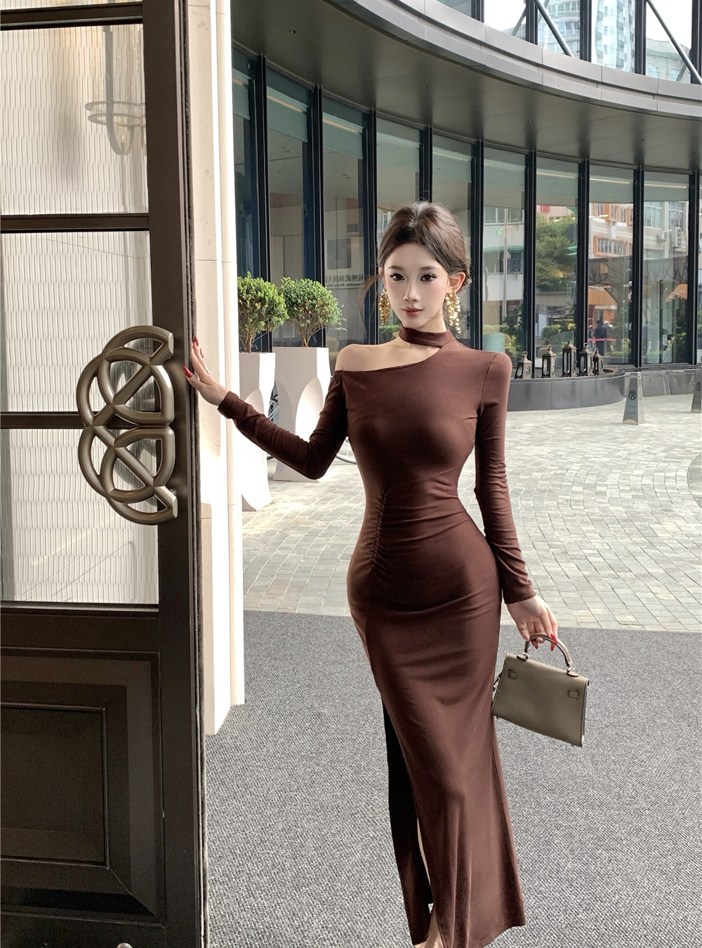 Halter temperament long dress spicegirl strapless dress