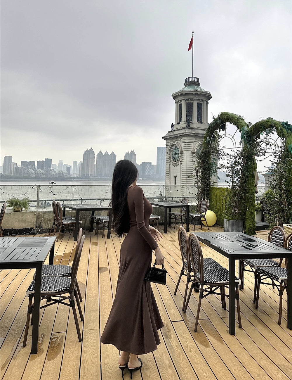 Inside the ride long dress Korean style dress