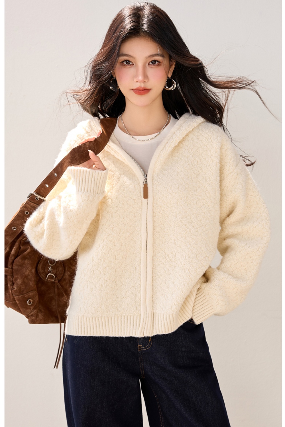 Knitted autumn and winter tops lazy sweater for women