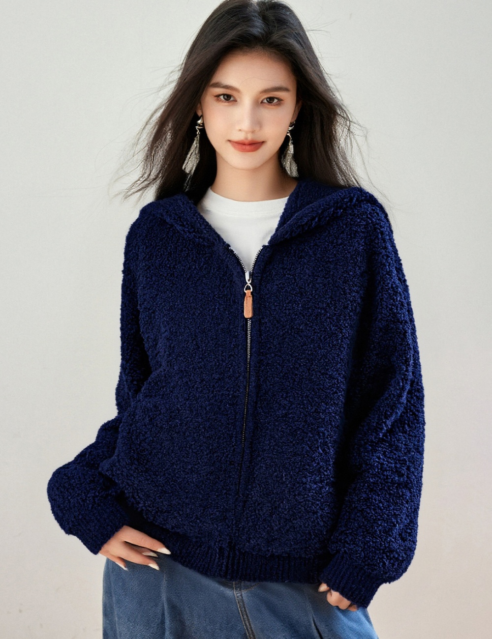 Knitted autumn and winter tops lazy sweater for women