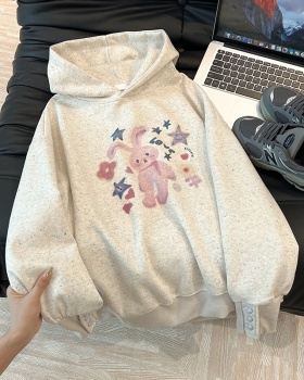 Spring and autumn hooded T-shirt Korean style tops for women