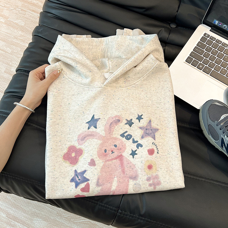 Spring and autumn hooded T-shirt Korean style tops for women