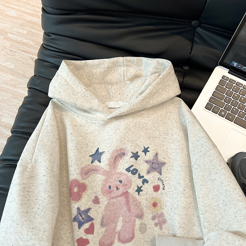 Spring and autumn hooded T-shirt Korean style tops for women