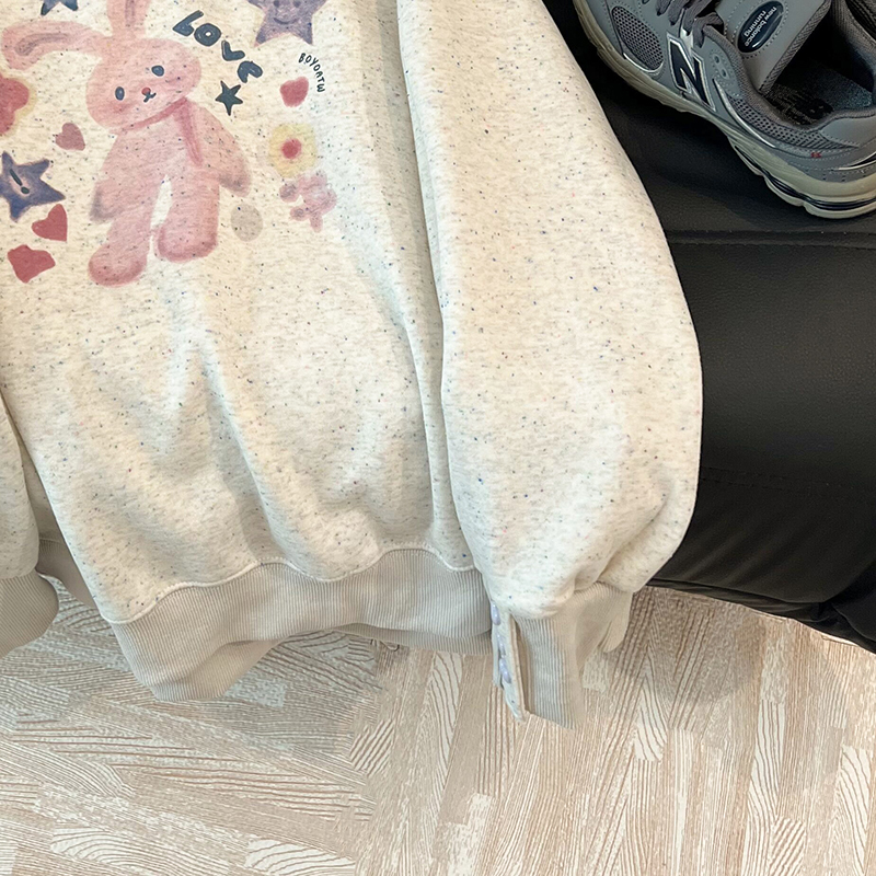 Spring and autumn hooded T-shirt Korean style tops for women