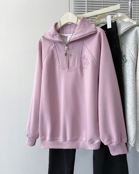 Large yard thin zip spring and autumn tops for women