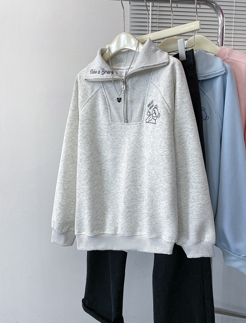 Large yard thin zip spring and autumn tops for women